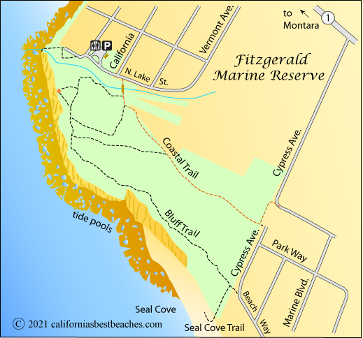 Fitzgerald Marine Reserve map, CA