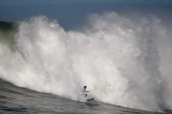 Surfer at Mavericks, Pillar Point, Half Moon Bay, CA